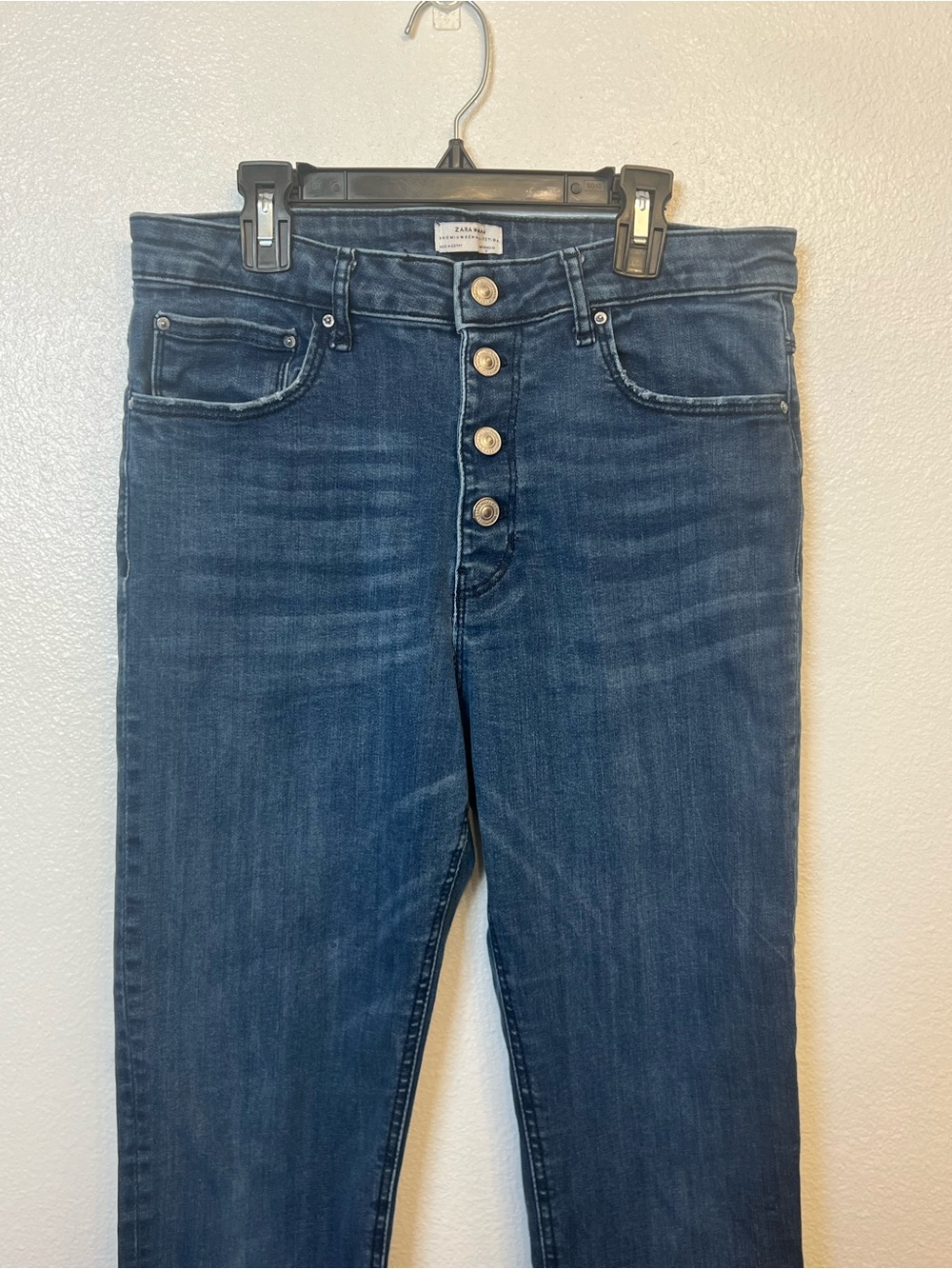 Zara Women's Skinny Jeans - Dark Blue Wash Sz 10 - Picture 2 of 5